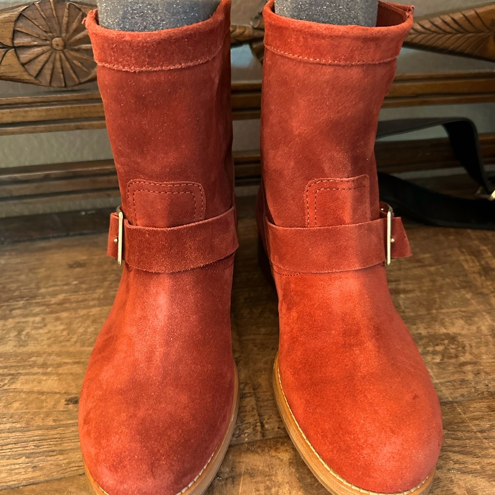 Jimmy Choo suede boots-new!  Rust colored-in perfect shape